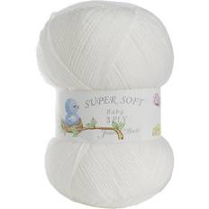 Yarn & Needlework Supplies James Brett Baby 3 Ply Super Soft Yarn 100% Acrylic Knitting Wool White 1 x 100g Ball