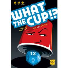 USAopoly What The Cup! Social Bluffing Dice Game Featuring Handheld Dice Cups & D12 Dice Spy, Swap, Steal the Winning Cup 3-6 Players, Ages 12