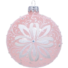 Rosa Julgranspynt Decoris Julkula Glas Blomma Pink Julgranspynt