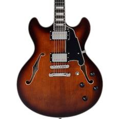 D'Angelico Premier DC Brown Burst Guitarra Semi-Acústica