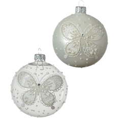 Decoris Decoris Glass Bauble Butterfly Christmas Tree Ornament