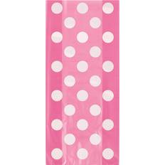 Unique 20 Hot Pink Spotty Cellophane Gift Bags