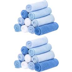 Spasilk Baby Washcloth Set for Newborn Boys and Girls, Terry Cotton Wipes Blue Blue