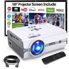 Hompow Mini Projector with Screen