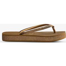 Bronze Slippers & Sandals Havaianas Flip Flops Slim Flatform Sparkle