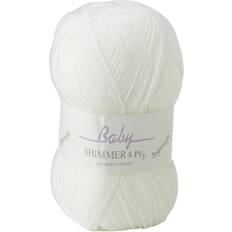 Yarn & Needlework Supplies James Brett Baby Shimmer 4 Ply Acrylic Knitting Yarn 100g White BYS4