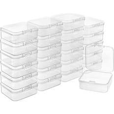 Belle Vous Small clear plastic containers with hinged lid Storage Box