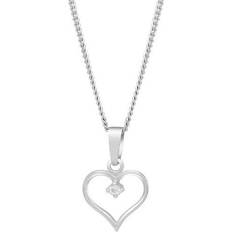 Metal Charms & Vedhæng Siersbøl Siersbøl hjerte sterling sølv halskæde med vedhæng med blank overflade