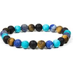 Lapis Armbånd Phoenix Armbånd med Turkis, Tigerøje, Lapis lazuli og Lavasten
