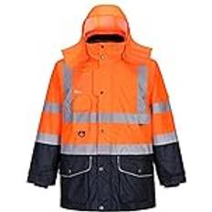 Corta vientos Chaquetas de Trabajo Portwest Warnschutzjacke 7-in-1 Kontrast Verkehrsjacke -40 Orange