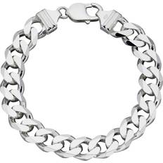 Beginnings mens heavyweight diamond cut bracelet silver