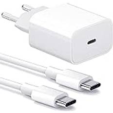 Laddare f r Samsung 25W-Snabbladdare USB-C-Str madapter Kabel 2m White