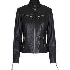 BTF CPH Lammeskinds Biker Jakke Sort Guld-38