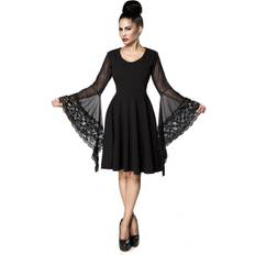 Dress with trumpet sleeves of web