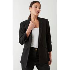 Dorothy Perkins Tall Black Ruched Sleeve Blazer