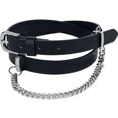 Rock Rebel Belt with Decorative Chain - Black