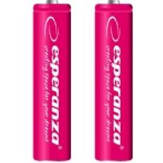 Esperanza Genopladelige batterier. Ni-MH AAA 1000MAH. 2 stk. Pink