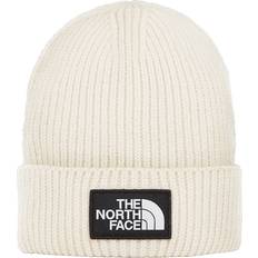 White Beanies The North Face Logo Box Cuffed Beanie Vintage White One