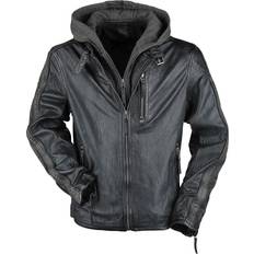 Gråa - Skinnjackor Gipsy Läderjacka Steep Slim Fit Lasanv för Herr antracit-oliv