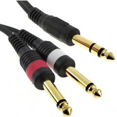 Cables Kenable 6.35mm Stereo Jack to Twin 6.35mm Mono BIG Jacks 1m
