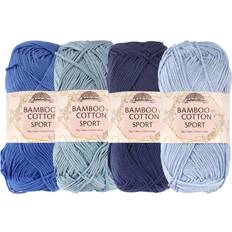 Bambu bomull garn Bamboo Cotton Sport Yarn 50g 4-pack