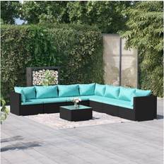 Plastic Outdoor Lounge Sets vidaXL Patio Cushions Poly Rattan Garden Outdoor Lounge Set