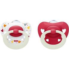 Silicone Pacifiers Nuk Signature Night Glow-In-The-Dark Soothers 2 Count