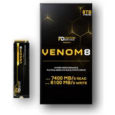 Fantom Drives Fantom Drives VENOM8 8TB NVMe Gen 4 M.2 2280 Internal SSD for Gaming PC & Laptops Up to 7400MB/s Read Speed 3D NAND TLC 8TB NVMe M.2 VM8X80