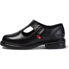 Kickers Girl's Lach T-Bar Leather Shoes - Black/Zwart