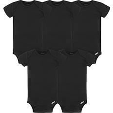 Black - Boys Bodysuits Gerber Baby 5-Pack Solid Onesies Bodysuits, Black, Months