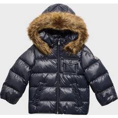 Fur Jackets Children's Clothing Moncler Kid's Quilted Puffer Faux Fur Jacket, 3M-3 NAVY