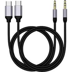 USB C to Aux Cable2 Pack,Eanetf Type C Male to Jack Cable Cord Galaxy S21 S20 Ultra