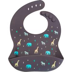 Black Food Bibs Silicone Bib Safari Faded Black