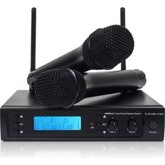 Microphones Sound Town 200-Channel Professional UHF Wireless Microphone System with 2 Handheld Microphones, for Church, Business Meeting, Outdoor Wedding and Karaoke