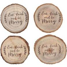 Wood Coasters Something Different Christmas Log Slice Coaster 4pcs