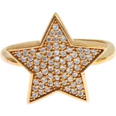 Nialaya Bijoux Nialaya Star Gold 925 Silver Womens Clear Ring EU54