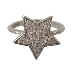 Nialaya Smykker Nialaya Silver Womens Clear CZ Star 925 Ring