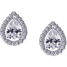 Carat London Womens Silver Emilie Sterling-silver and Cubic Zirconia Earrings