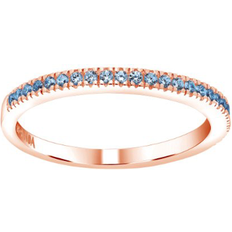 Blå Ringe Joanli Nor alliance ring rosa forgyldt sterling sølv med smukke, lyseblå zirkonia