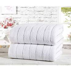 Stripes Towels Rapport Sandringham 450 gsm Bath Towel White