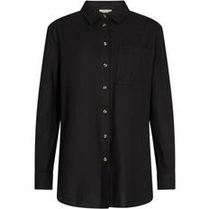 Freequent FQLAVA-SH-SIMPLE Hemdbluse Web 2-Knopf - Schwarz