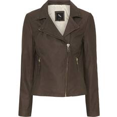 Brun - Læderjakker Btfcph BTF CPH Biker Jacket Nappalon 100097 Skindjakke Warm Grey