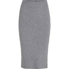 Grå - Korte skjørt Vila Skjørt Pencil HW Knit Skirt Grå