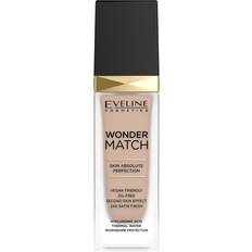 Makeup Eveline Cosmetics Wonder Match Långvarig flytande foundation med hyaluronsyra Skugga 35 Sunny Beige 30 ml