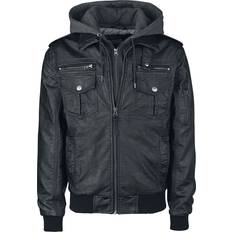 Indicode Aaron Imitation Leather Jacket black