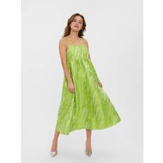 Vero Moda dame kjole VMVARIOUS Bright Chartreuse Jacquard