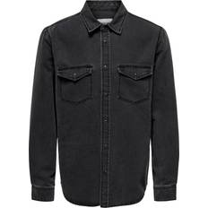 Tops Only & Sons Denim Shirt With Chest Pockets