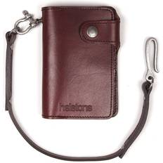 Aucune Helstons Moon Leather Wallet & Lanyard Bordeaux - Red