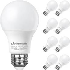 Dewenwils 8-Pack LED Bulbs 60W Equivalent 760LM 5000K Daylight Light Bulb 9 Watt E26 Base Non-Dimmable