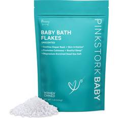 Pink Stork Baby Bath Flakes: Fragrance-Free Bath Salts & Soak for Kids 16 oz